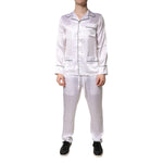 Dolce & Gabbana White Satin Silk Men Pajama Set Sleepwear KOS2290-38