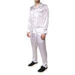 Dolce & Gabbana White Satin Silk Men Pajama Set Sleepwear KOS2290-38