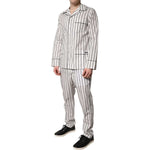 Dolce & Gabbana White Black Stripes Cotton Men Pajama Set Sleepwear KOS2292-39