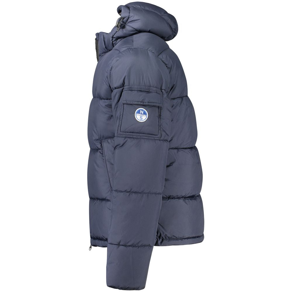 North Sails Blue Polyester Men Jacket NO-32932-XXL