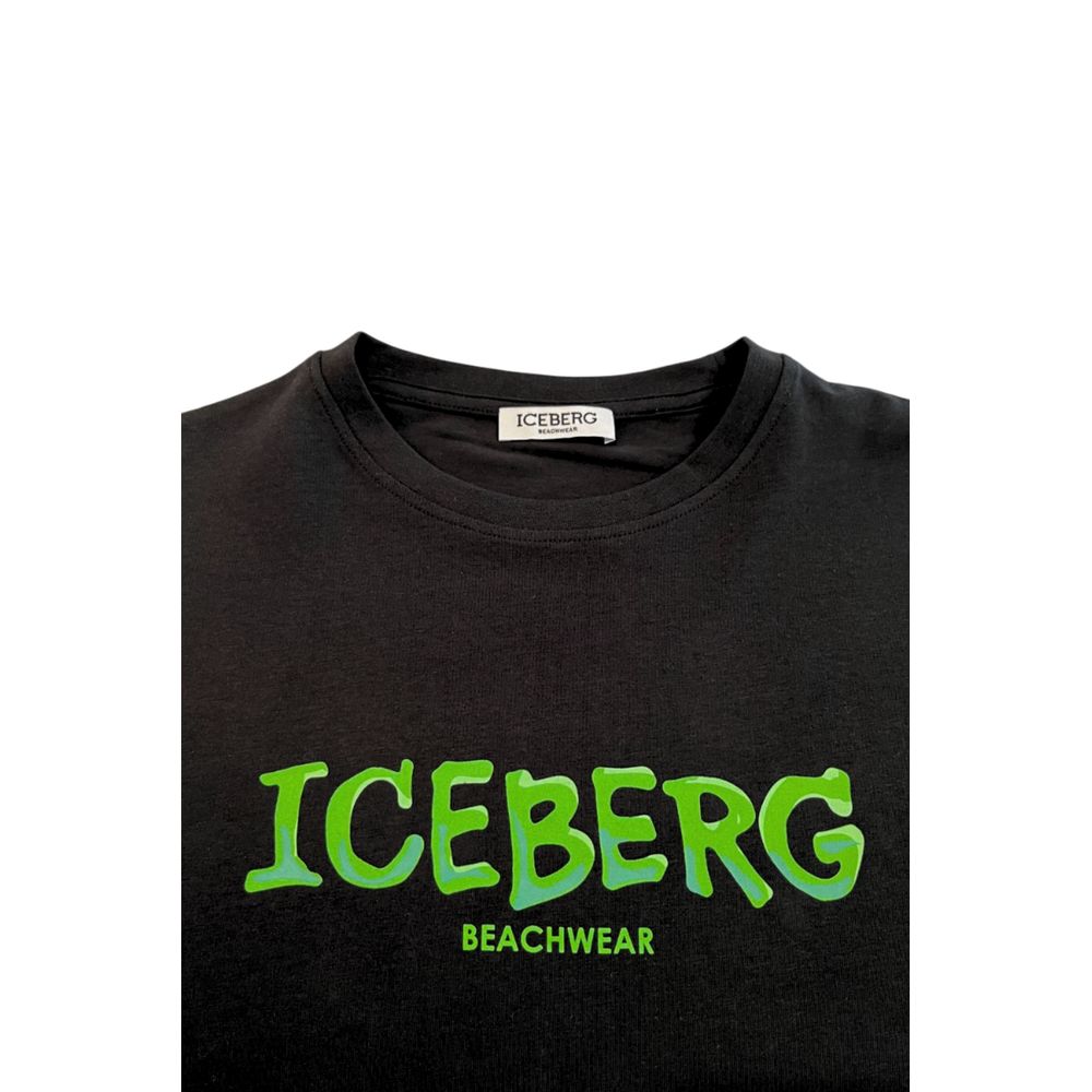 Iceberg Black Cotton Men T-Shirt