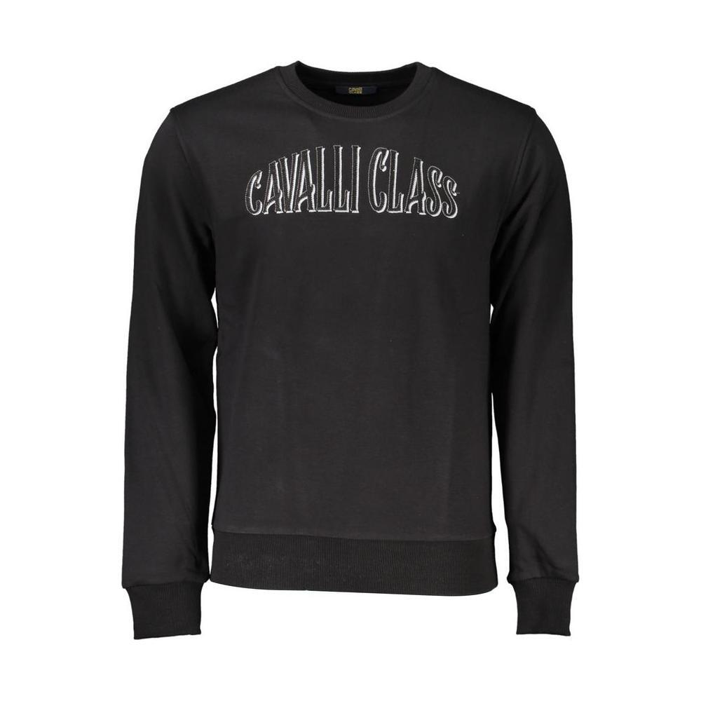 Cavalli Class Black Cotton Men Sweater CA-21279-XL
