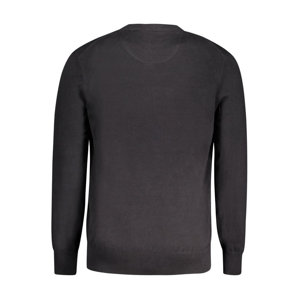 Back view of Timberland Black Cotton Men Sweater made from 100% organic cotton, featuring eco-conscious design and sleek style.