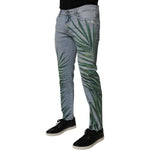 Dolce & Gabbana Light Blue Leaf Cotton Classic Men Denim Jeans PAN75204-48