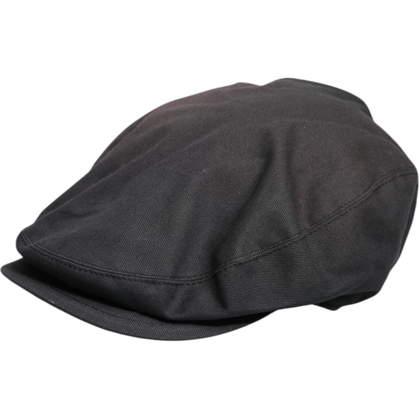 Dolce & Gabbana Black Cotton Newsboy Capello Cabbie Hat Dolce & Gabbana Dark Slate Gray