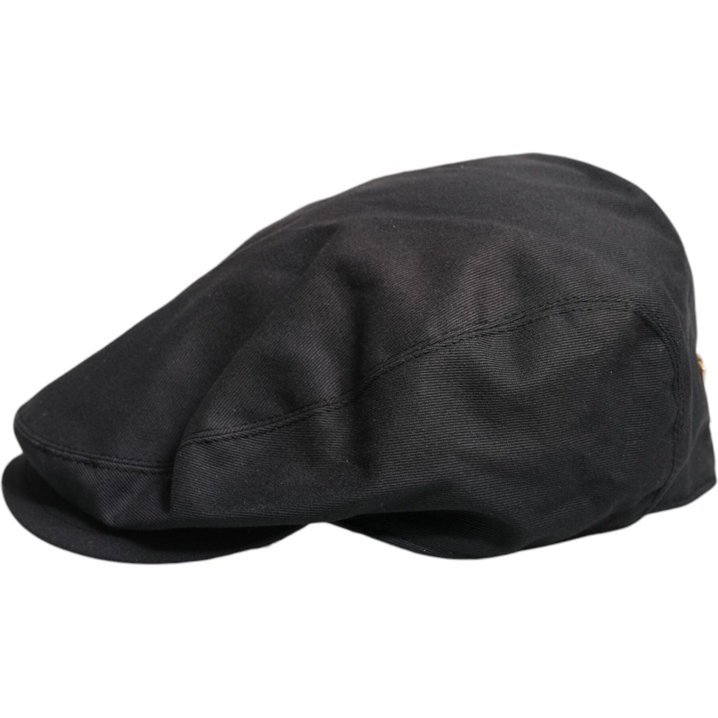 Dolce & Gabbana Black Cotton Newsboy Capello Cabbie Hat Dolce & Gabbana Dark Slate Gray