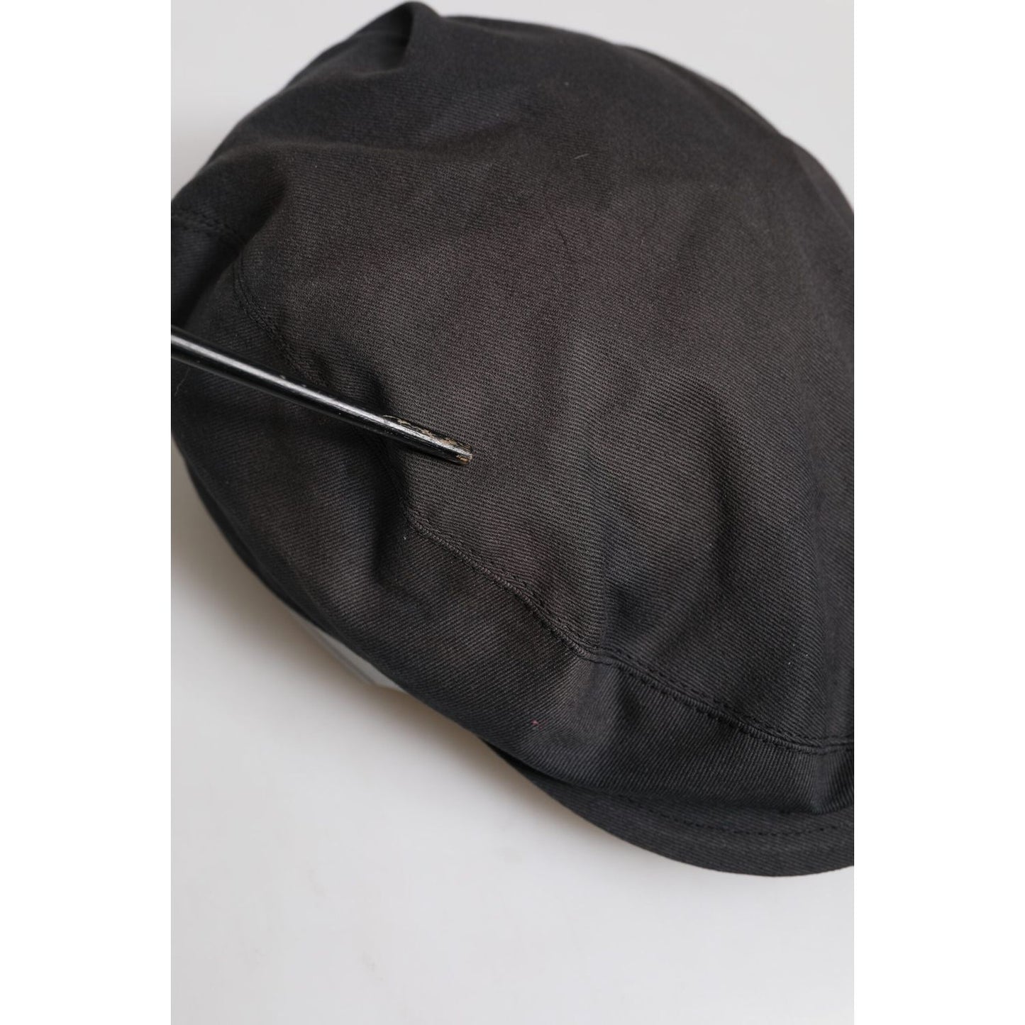Dolce & Gabbana Black Cotton Newsboy Capello Cabbie Hat Dolce & Gabbana Light Gray