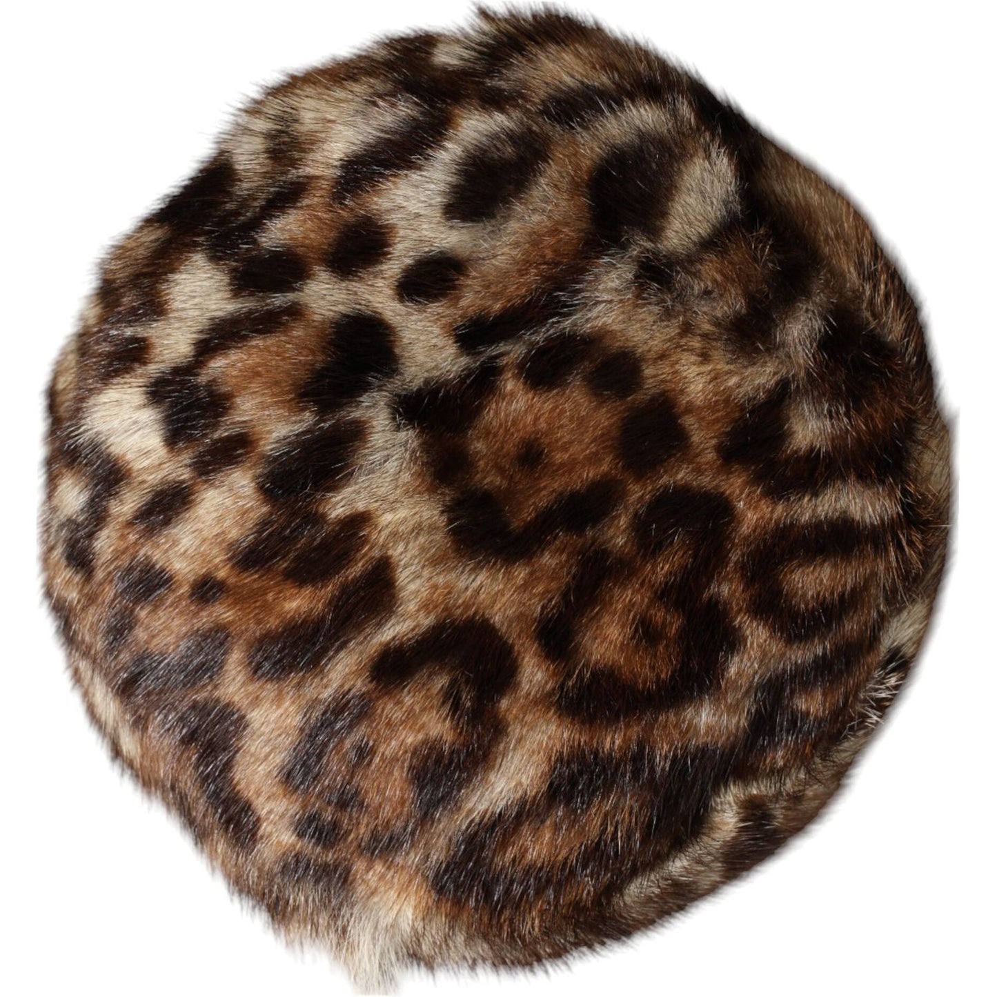 Dolce & Gabbana Brown Leopard Faux Fur Women Bucket Hat Dolce & Gabbana Dark Slate Gray