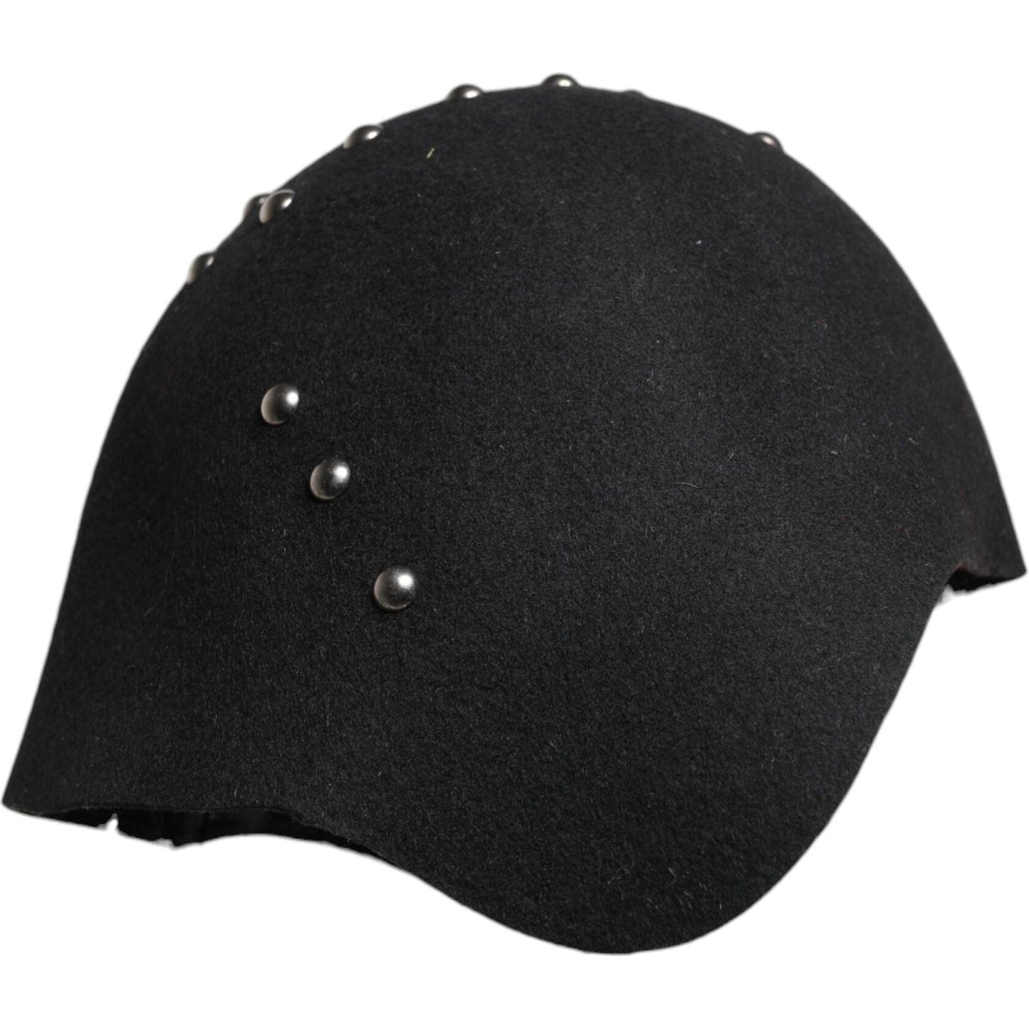 Dolce & Gabbana Black Wool Multicolor Embellished Cloche Hat Dolce & Gabbana Black