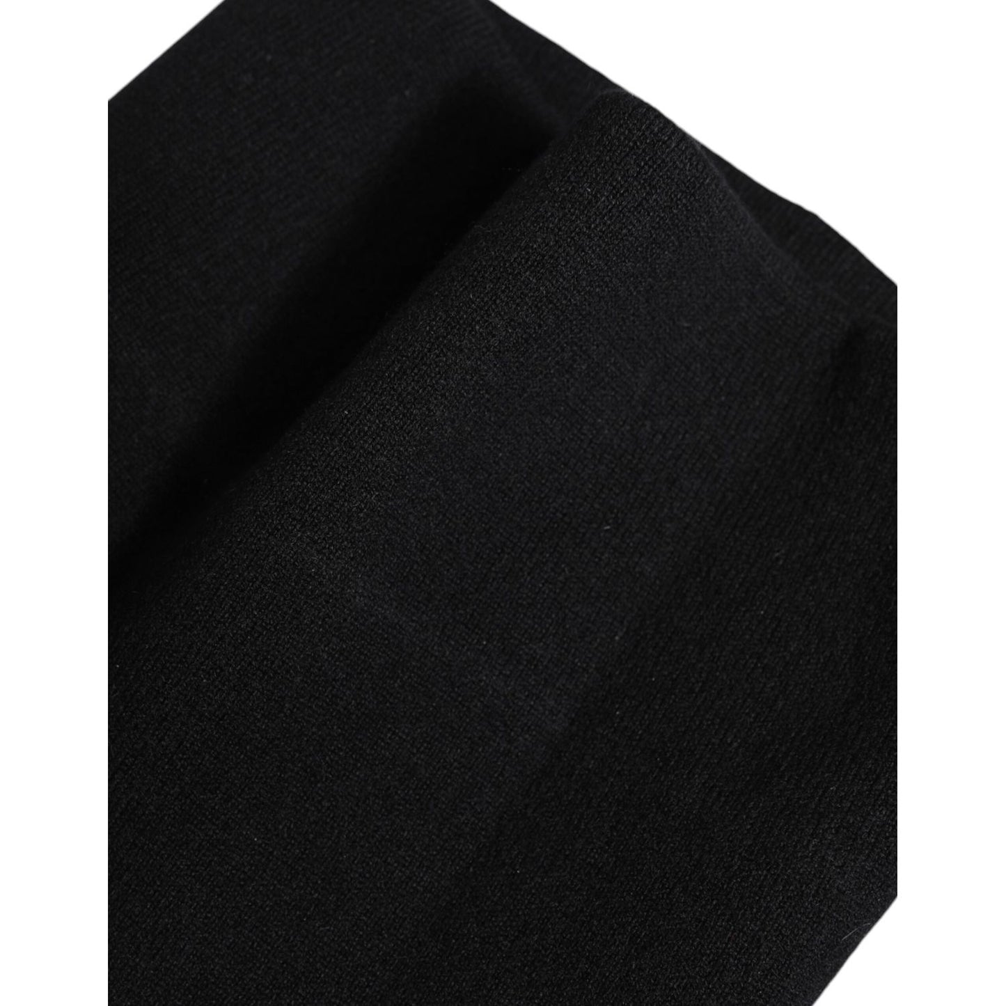 Dolce & Gabbana Black Cashmere Knitted Neck Warmer Foulard Scarf