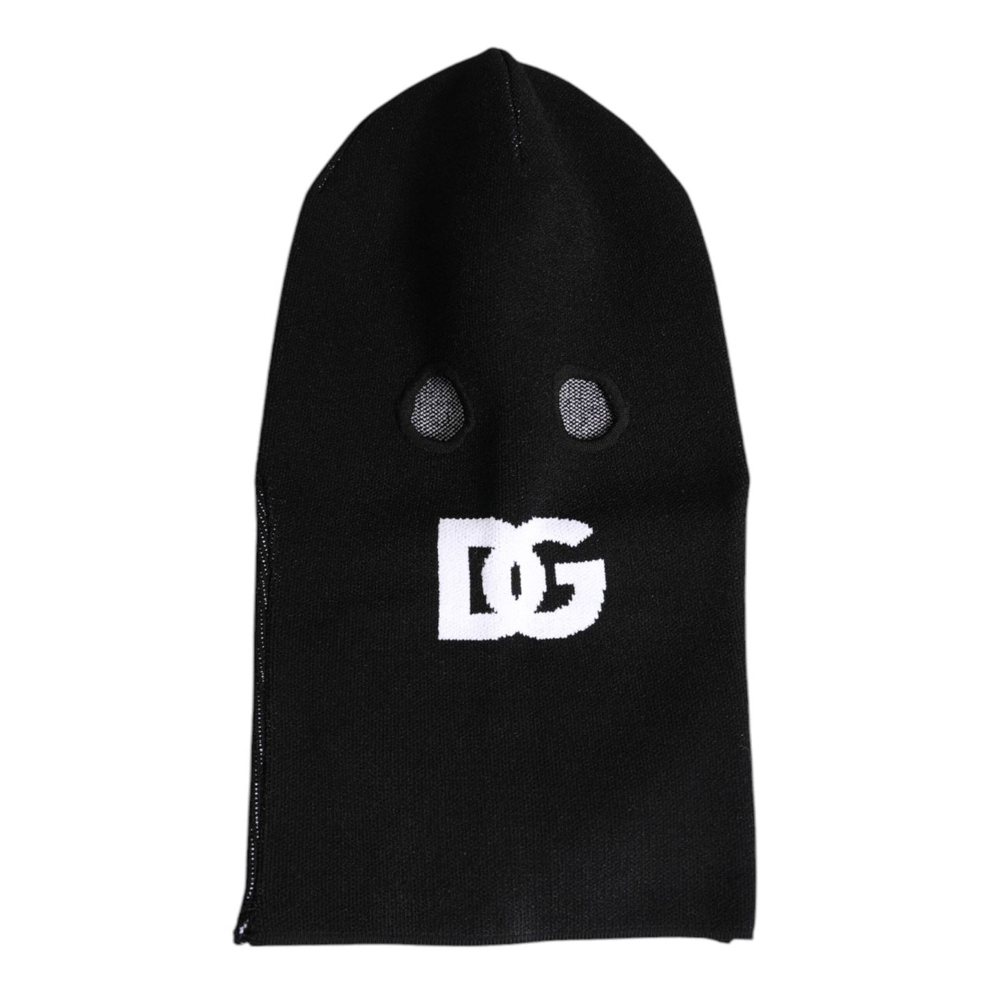 Dolce & Gabbana Black Cashmere Knitted Ski Mask Balaclava Hat