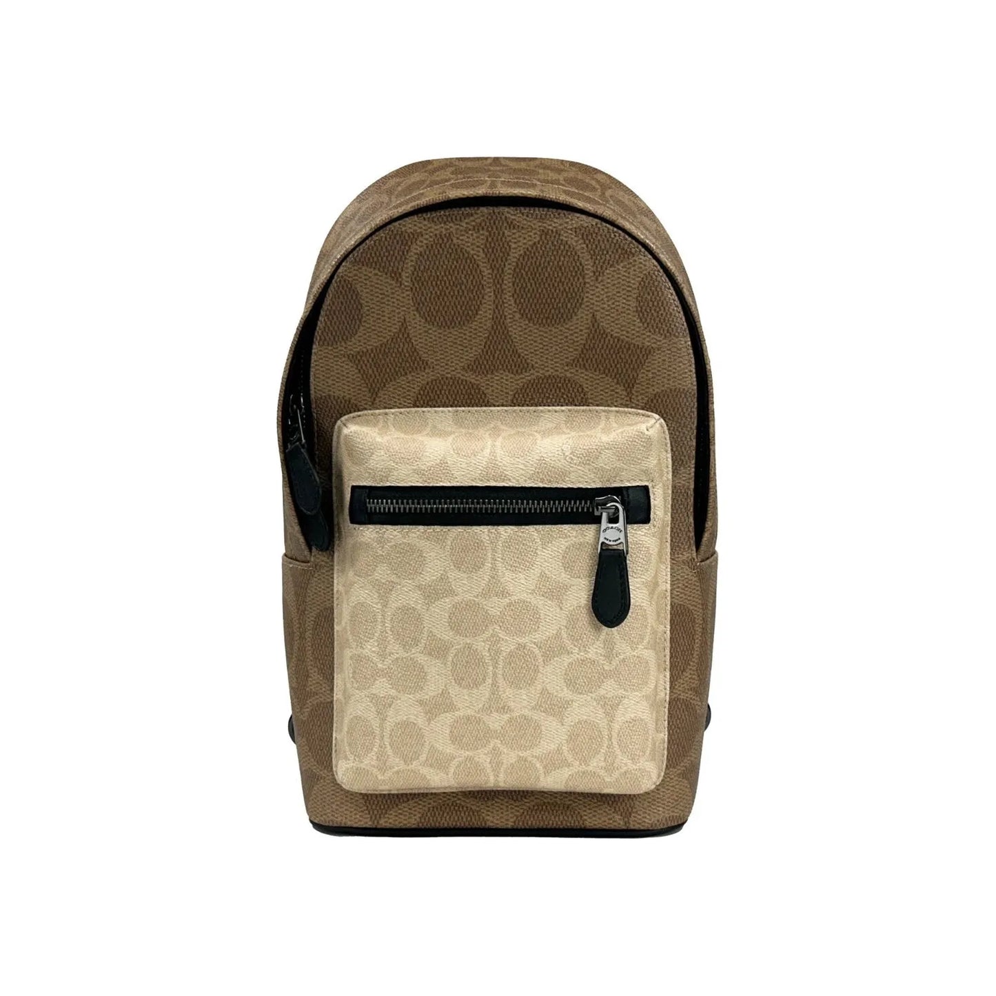 COACH West Color Block Leather Sling Pack Backpack Bag Sand 66713
