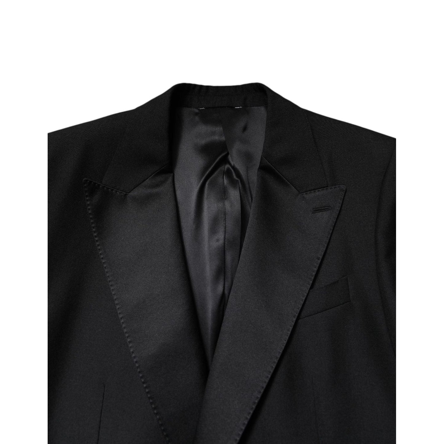 Dolce & Gabbana Black Wool Single Breasted Coat Blazer JKT4112-54