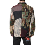 Dolce & Gabbana Multicolor Camouflage Patchwork Coat Blazer JKT4125-48