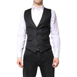Dolce & Gabbana Black Wool Waistcoat Dress Formal Vest TSH86213-46