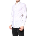 Dolce & Gabbana White Cotton GOLD Dress Formal Collared Shirt TSH86355-39