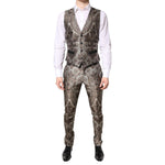 Dolce & Gabbana Multicolor Jacquard Single Breasted 3 Piece Suit KOS2275-46