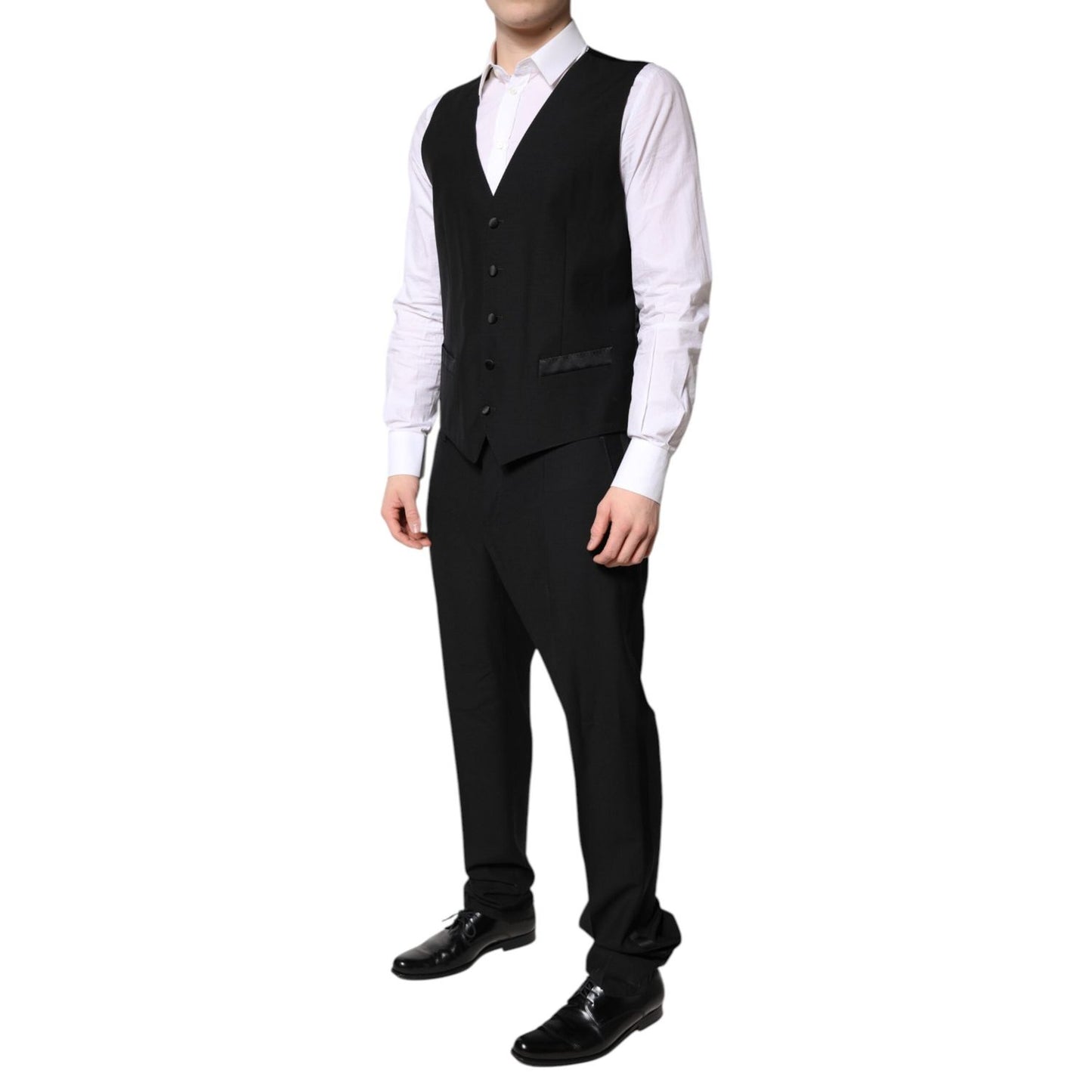 Dolce & Gabbana Black Single Breasted Formal 3 Piece Suit KOS2297-52