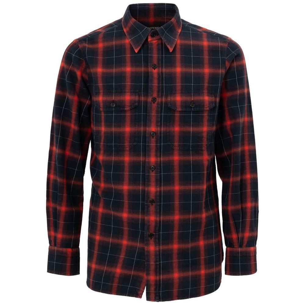 Tom Ford Bicolor Linen Shirt TO-866266720013842-IT41 | L