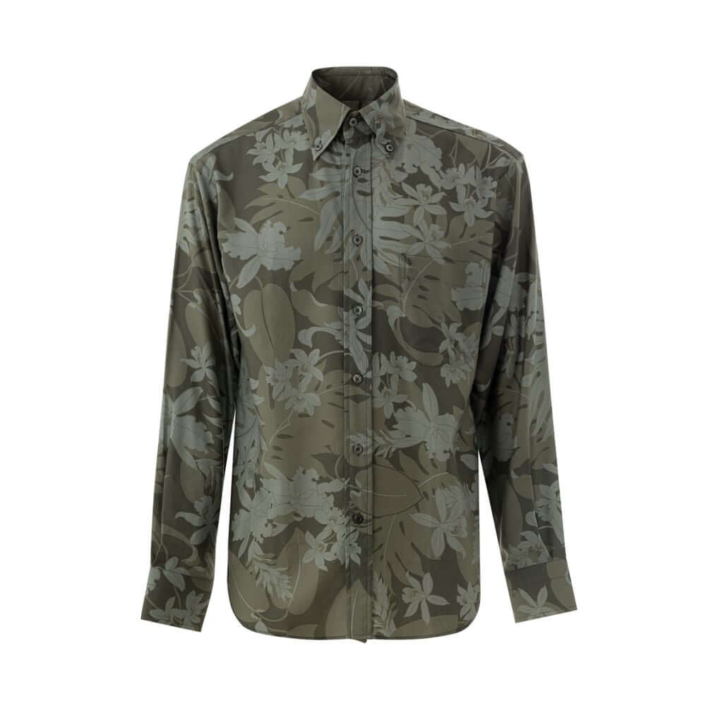 Tom Ford Green Lyocell Shirt TO-9210674-38