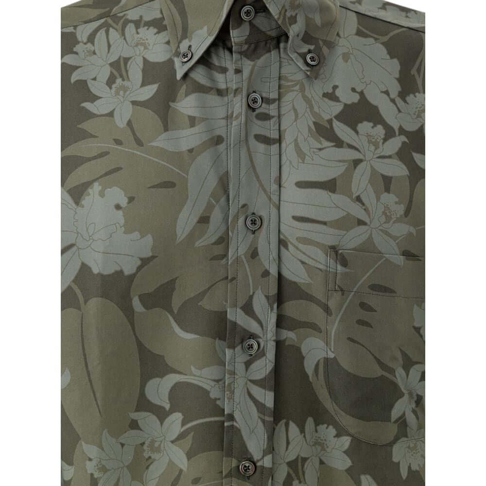 Tom Ford Green Lyocell Shirt TO-9210674-38