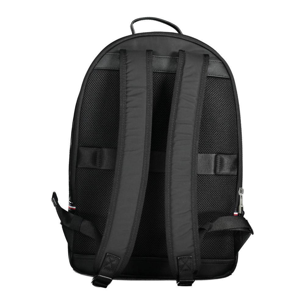 Tommy Hilfiger Black Polyester Men Backpack TO-20401
