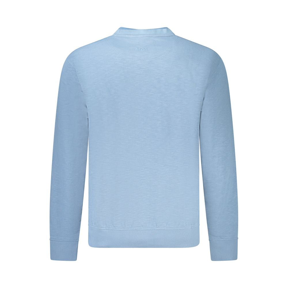 Hugo Boss Light Blue Cotton Men Sweater BO-35293-S