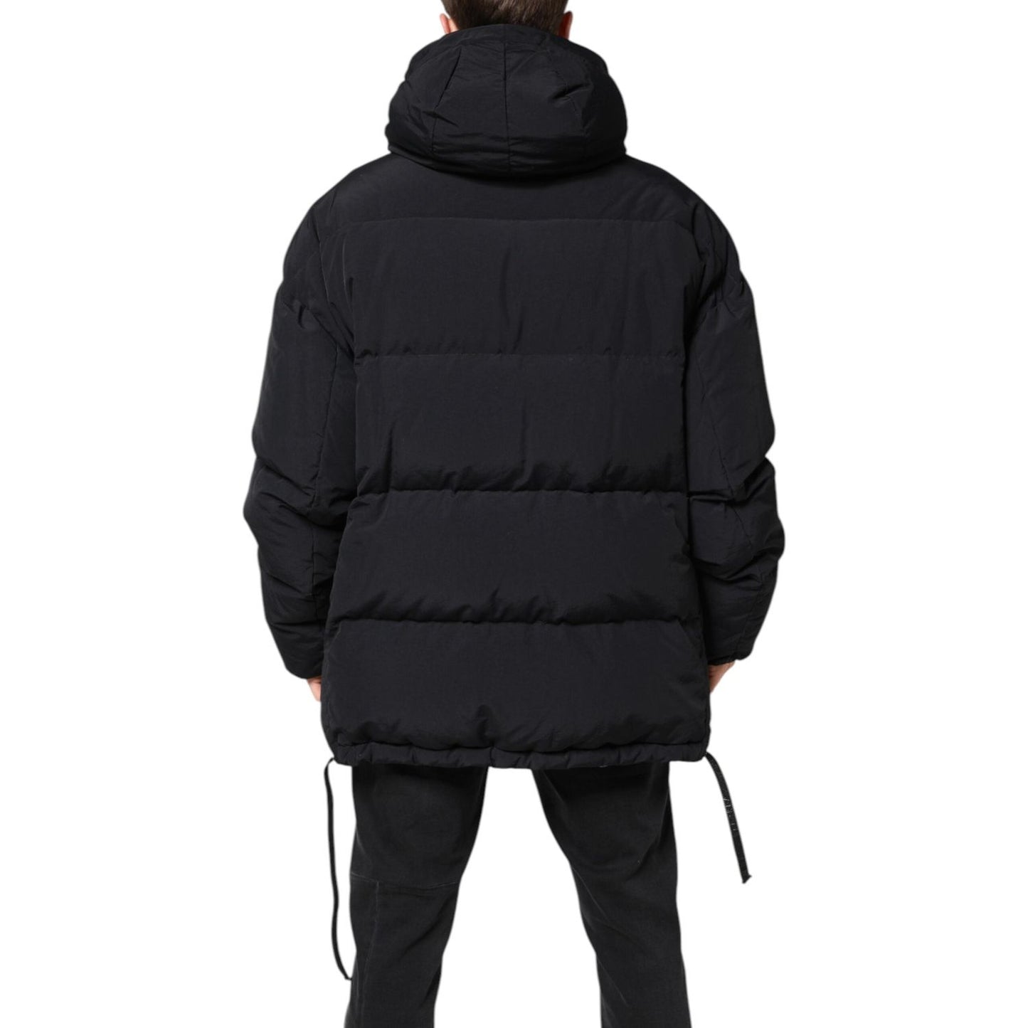 Dolce & Gabbana Black Nylon Full Zip Hooded Parka Jacket JKT41403-52