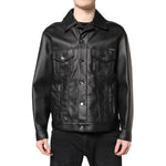 Dolce & Gabbana Black Polyester Button Down Biker Jacket JKT41408-52