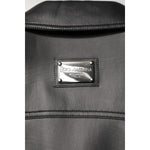 Dolce & Gabbana Black Polyester Button Down Biker Jacket JKT41408-52