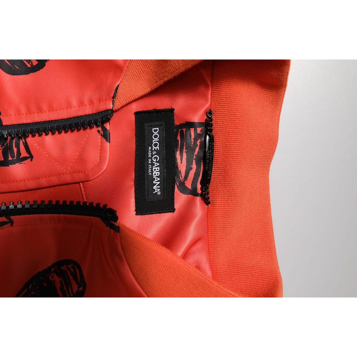 Dolce & Gabbana Orange DG Heart Full Zip Men Bomber Jacket JKT41411-54