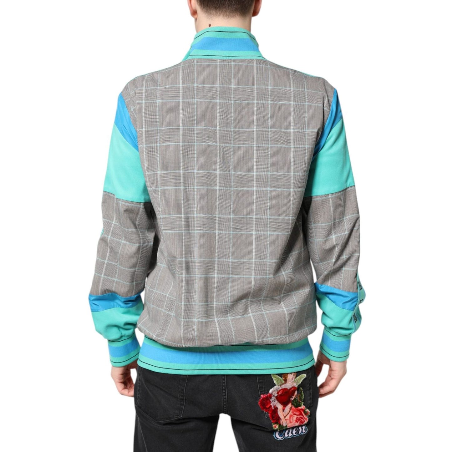 Dolce & Gabbana Multicolor Plaid Full Zip Windbreaker Jacket JKT41414-50