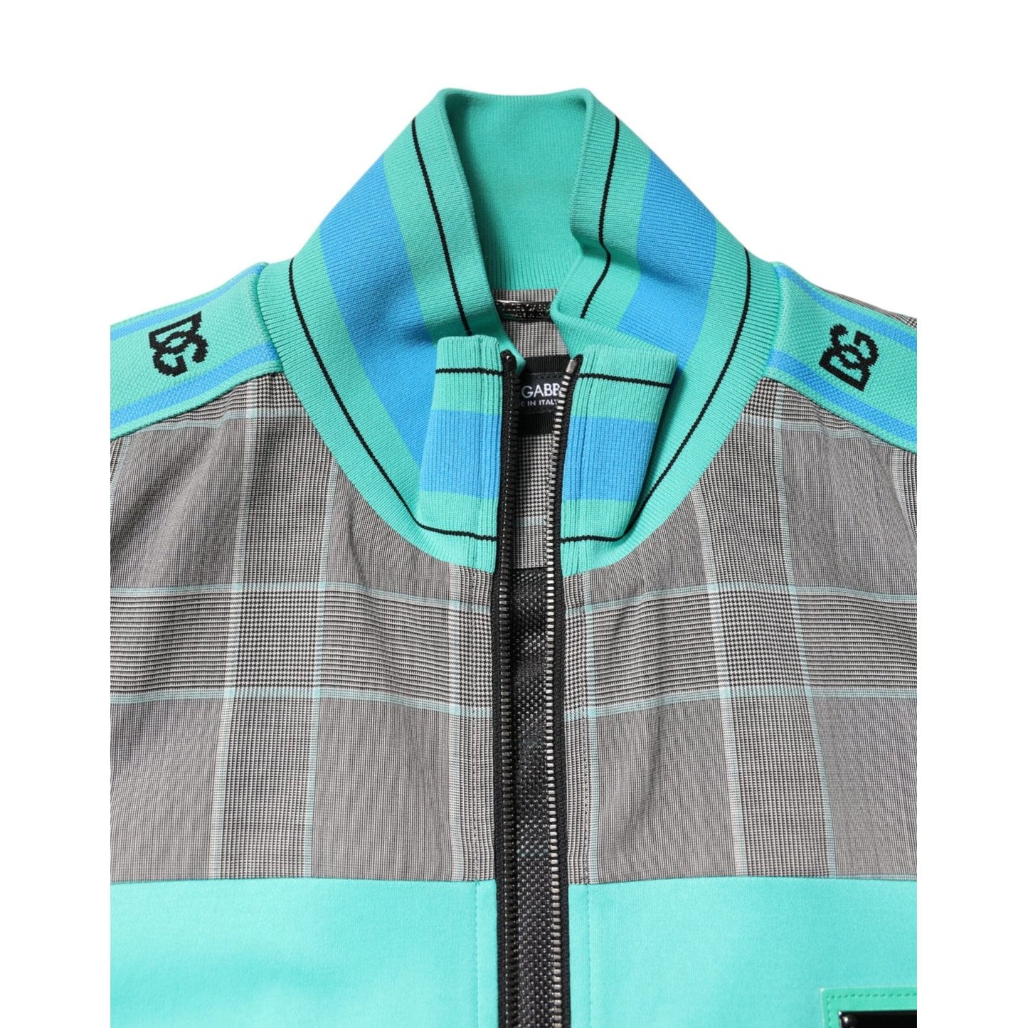Dolce & Gabbana Multicolor Plaid Full Zip Windbreaker Jacket JKT41414-50