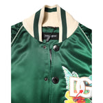 Dolce & Gabbana Green Floral DG Logo Full Zip Bomber Jacket JKT41416-46