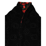 Dolce & Gabbana Black Cherry Print Wrap Robe Men Coat Jacket JKT41425-48