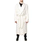 Dolce & Gabbana Ivory Silk Logo Men Wrap Robe Coat Jacket JKT41426-52