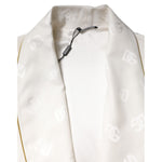Dolce & Gabbana Ivory Silk Logo Men Wrap Robe Coat Jacket JKT41426-52