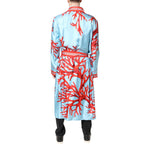 Dolce & Gabbana Blue Red Coral Print Wrap Robe Coat Jacket JKT41428-50