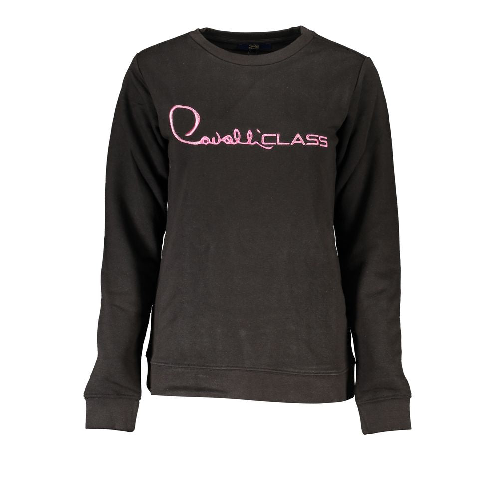 Cavalli Class Black Cotton Sweater CA-26752-XS
