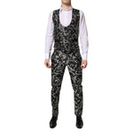 Dolce & Gabbana Black Gray MARTINI Jacquard Men 3 Piece Suit KOS2155-48
