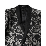 Dolce & Gabbana Black Gray MARTINI Jacquard Men 3 Piece Suit KOS2155-48