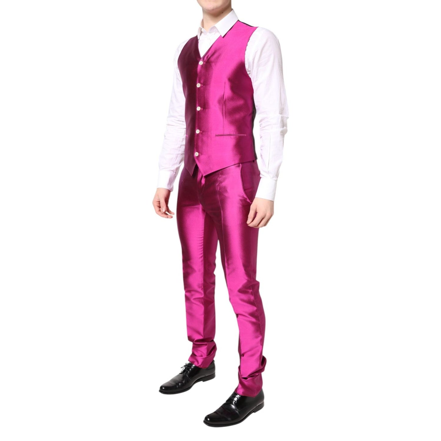 Dolce & Gabbana Pink SICILIA Double Breasted 3 Piece Suit KOS2224-46