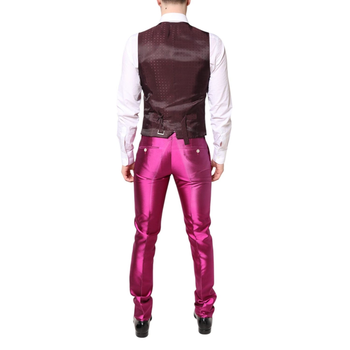 Dolce & Gabbana Pink SICILIA Double Breasted 3 Piece Suit KOS2224-46