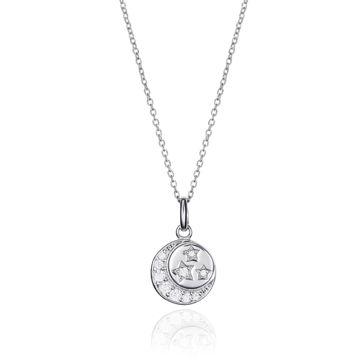Elegant VICEROY JEWELS Mod. 71059C000-30 ladies necklace in silver with star design and quartz analog dial.