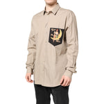Dolce & Gabbana Beige Pin Up Print MARTINI Men Casual Shirt TSH87807-45