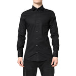 Dolce & Gabbana Black GOLD Cotton Long Sleeves Dress Shirt TSH87814-37
