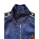 Dolce & Gabbana Blue Nylon Logo Patch Men Bomber Sweater THS90416-52