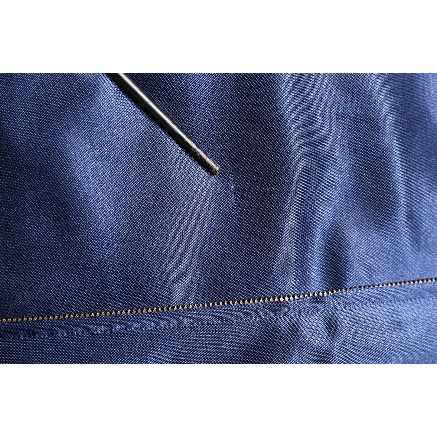 Dolce & Gabbana Blue Nylon Logo Patch Men Bomber Sweater THS90416-52