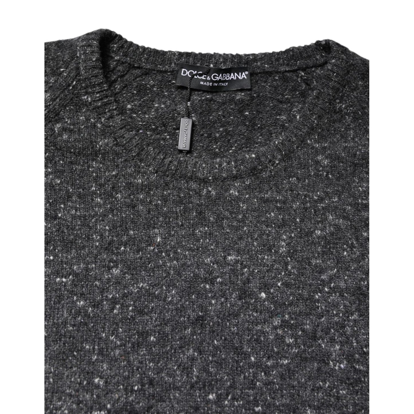 Dolce & Gabbana Gray Wool Knitted Round Neck Pullover Sweater THS90417-54