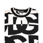 Dolce & Gabbana Black White Knit Logo Print Pullover Sweater TSH90251-48